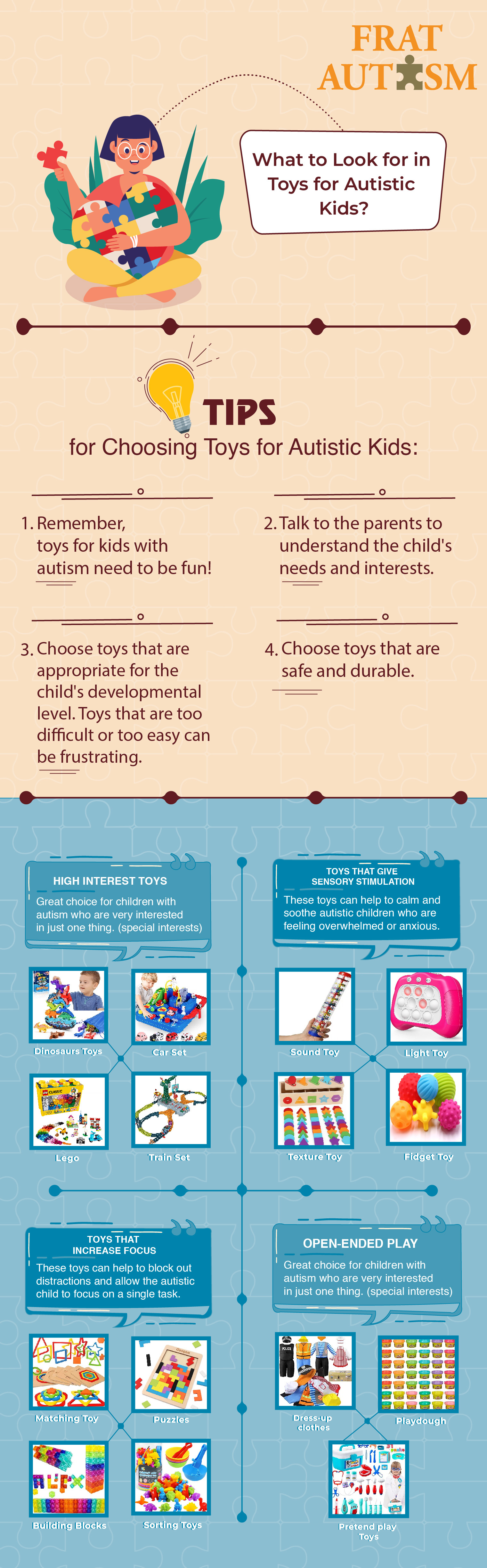 A visual guide on choosing toys for autistic children