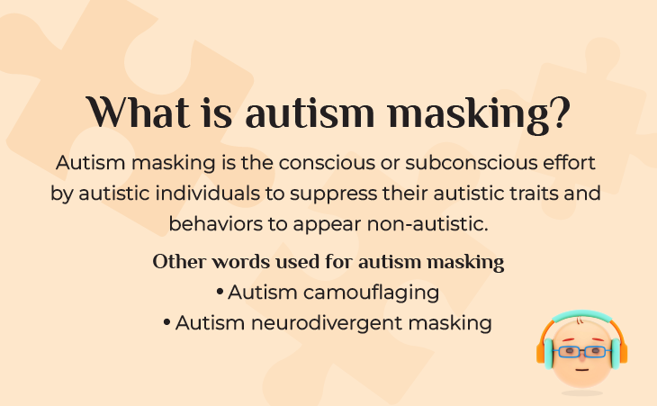 A knowledge card depicting what is autism masking.