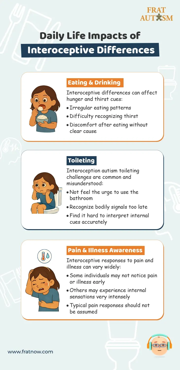 Daily Life Impacts of Interoceptive Differences - Autism Infographics