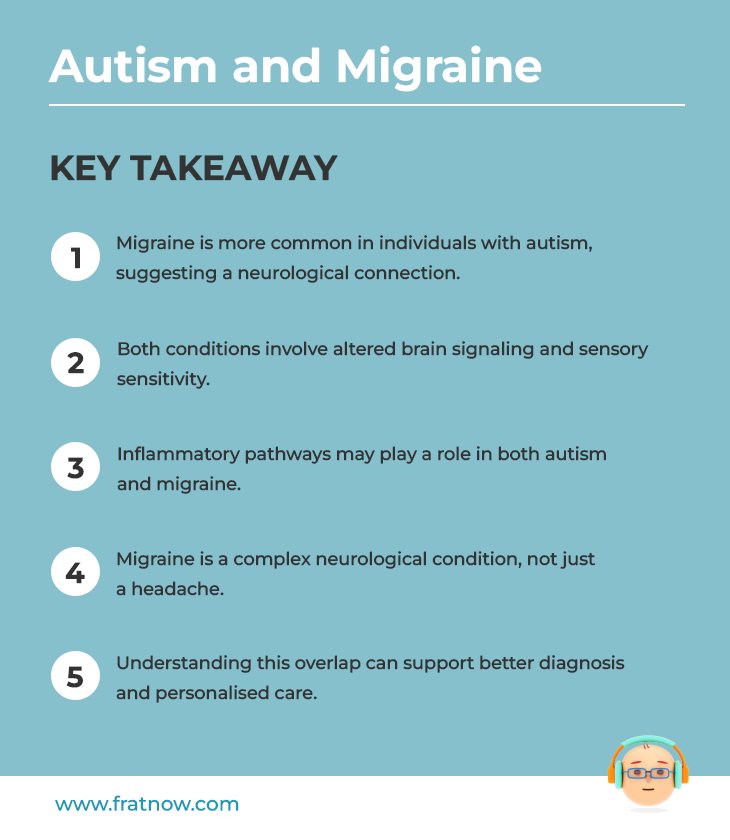 Key Takeaways of Autism and Migraine - Autism infographics