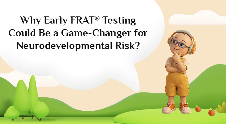 Illustration of early testing for autism risk related to folate deficiency in brain development