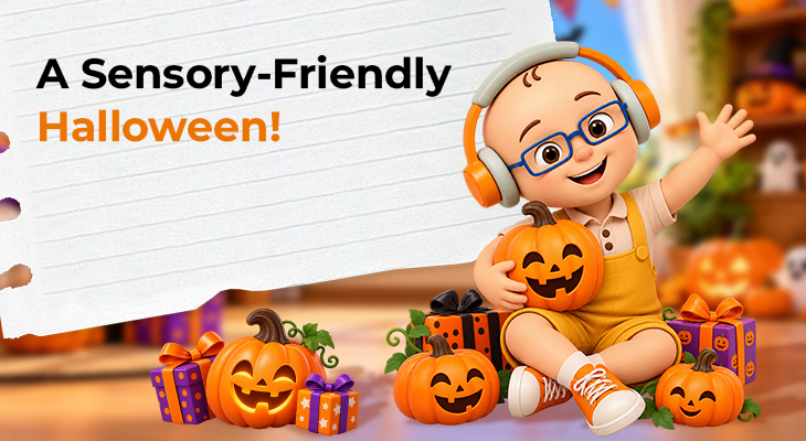 Sensory-friendly Halloween tips for autistic children, including comfortable costumes, sensory tools, and inclusive trick-or-treating activities.
